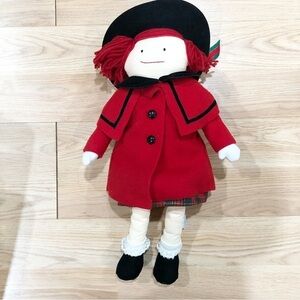Madeline Plush Doll by Eden‎ Red Coat Plaid Dress